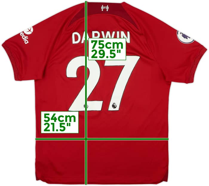 2022-23 Liverpool Home Shirt Darwin #27 - 8/10 - (L)