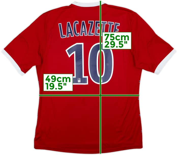 2013-14 Lyon Away Shirt Lacazette #10 - 4/10 - (L)