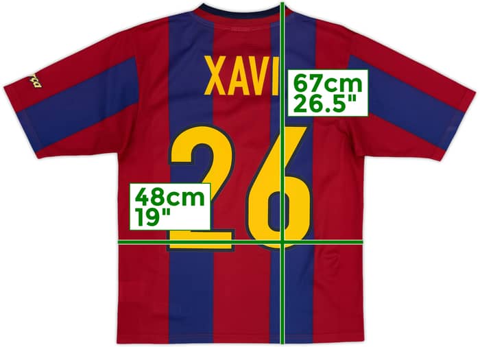 1998-00 Barcelona Basic Home Shirt Xavi #26 - 8/10 - (15-16 Years)