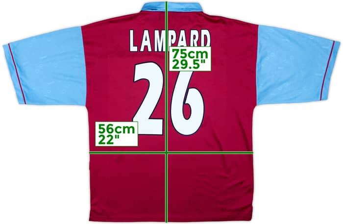 1995-97 West Ham Centenario Camiseta Local Lampard #26 - 8/10 - (L)