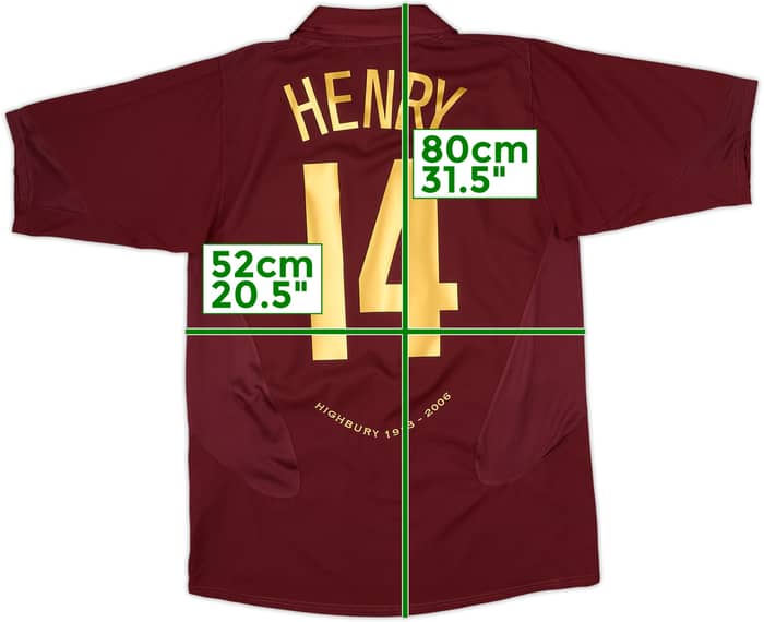 2005-06 Arsenal Camiseta Local Henry #14 - 9/10 - (M)