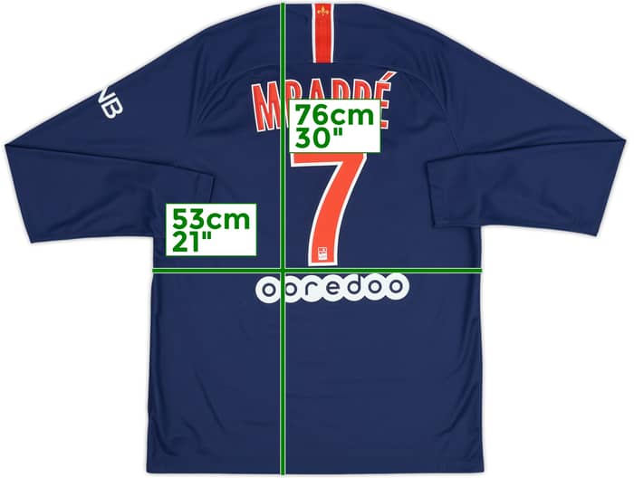 2018-19 Paris Saint-Germain Home L/S Shirt Mbappe #7 - 10/10 - (L)
