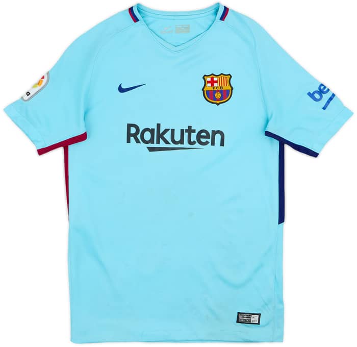 2017-18 Barcelona Away Shirt - 4/10 - (L.Boys)
