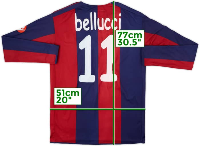 2006-07 Bologna Match Issue Home L/S Shirt Bellucci #11