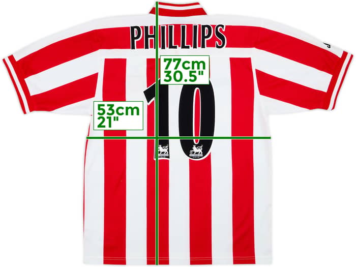 1999-00 Sunderland Home Shirt Phillips #10 - 8/10 - (M)