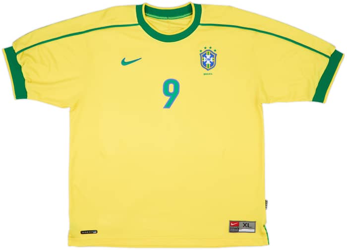 1998-00 Brazil Home Shirt Ronaldo #9 - 8/10 - (XL)