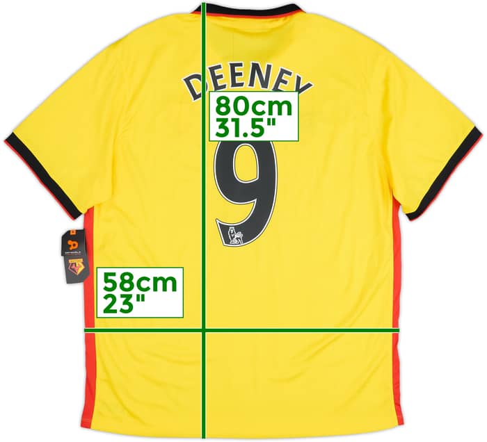 2016-17 Watford Home Shirt Deeney #9 (XL)