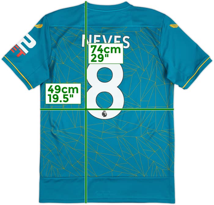 2022-23 Wolves Away Shirt Neves #8 - 9/10 - (M)