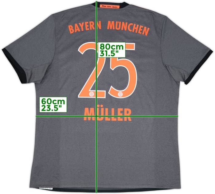 2016-17 Bayern Munich Away Shirt Muller #25 - 8/10 - (XL)