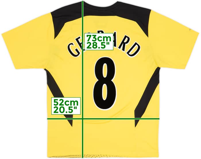 Camiseta de visitante del Liverpool 2004-06 Gerrard #8 - 5/10 - (M)