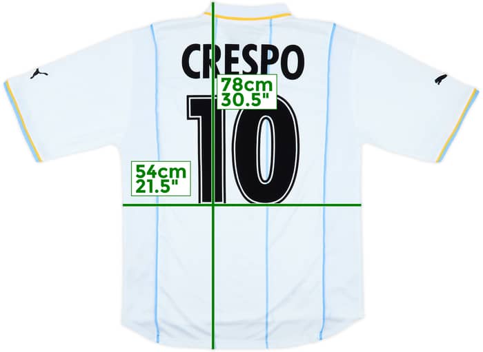 2001-02 Lazio European Home Shirt Crespo #10 - 6/10 - (M)