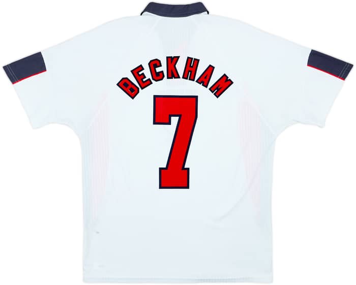 1997-99 England Home Shirt Beckham #7 - 4/10 - (L)