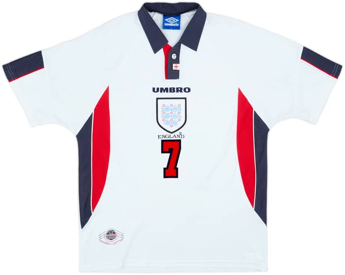 1997-99 England Home Shirt Beckham #7 - 4/10 - (L)