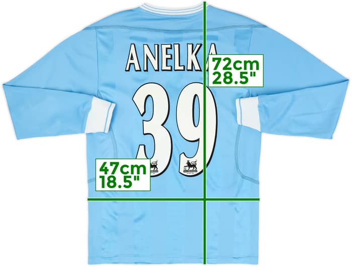 2003-04 Manchester City Home L/S Shirt Anelka #39 - 7/10 - (S)