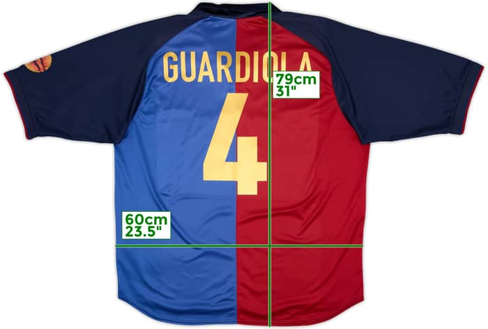 1999-00 Barcelona Centenary Home Shirt Guardiola #4 - 7/10 - (XXL)