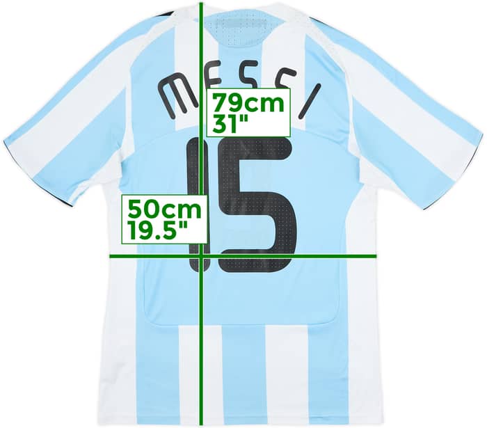 2007-09 Argentina Home Shirt Messi #15 - 5/10 - (M)