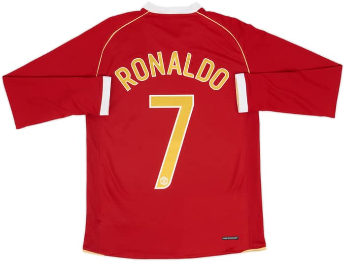 2006-07 Manchester United Home L/S Shirt Ronaldo #7 - 8/10 - (S)
