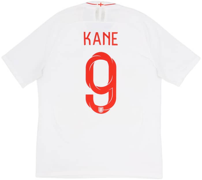 Camiseta de local auténtica de England 2018-19 Kane #9 - 8/10 - (L)