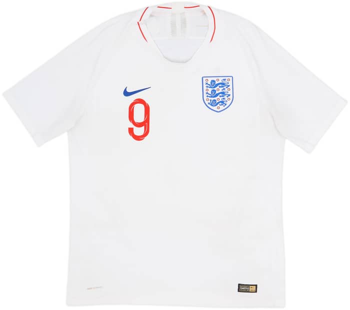 Camiseta de local auténtica de England 2018-19 Kane #9 - 8/10 - (L)
