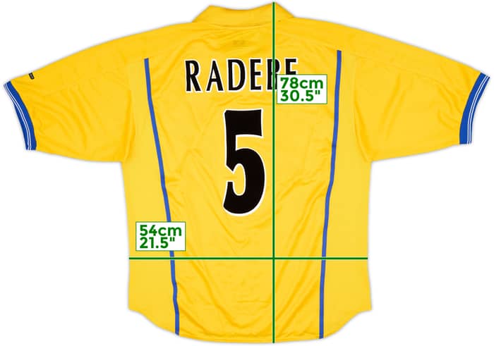 2000-02 Leeds United Away Shirt Radebe #5 - 8/10 - (L)