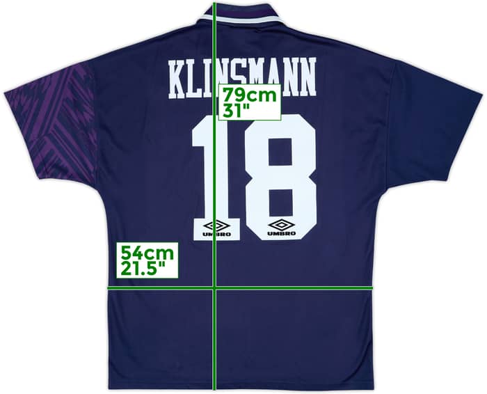 1994-95 Tottenham Away Shirt Klinsmann #18 - 8/10 - (L)