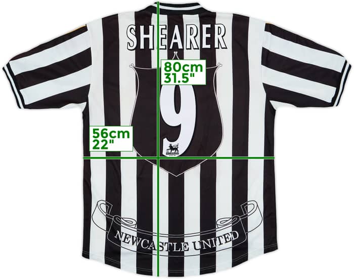 Camiseta de local del Newcastle 1997-99 Shearer #9 - 6/10 - (L)