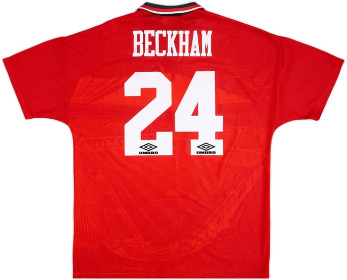 1994-96 Manchester United Home Shirt Beckham #24 - 8/10 - (XL)
