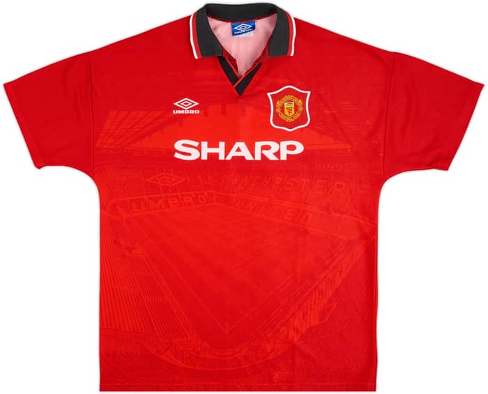1994-96 Manchester United Home Shirt Beckham #24 - 8/10 - (XL)