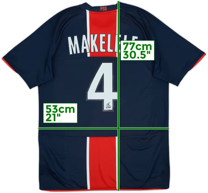 2008-09 Paris Saint-Germain Home Shirt Makelele #4 - 7/10 - (M)