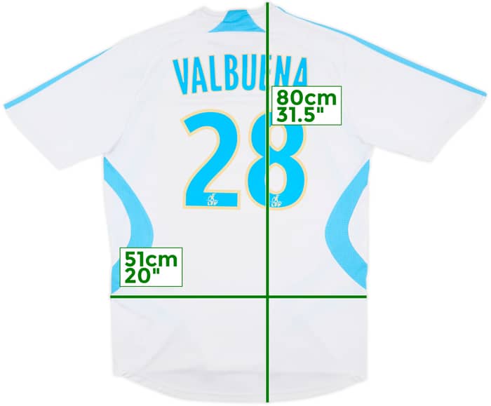 2007-08 Olympique Marseille Home Shirt Valbuena #28 - 7/10 - (M)
