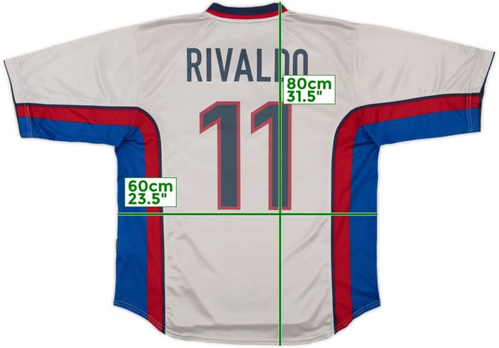 1998-01 Barcelona Away Shirt Rivaldo #11 - 9/10 - (XL)