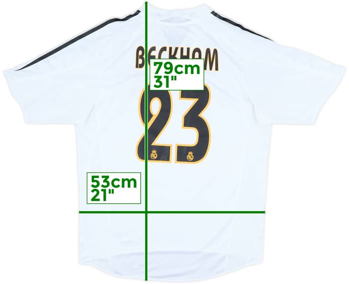 2004-05 Real Madrid Home Shirt Beckham #23 - 9/10 - (M)