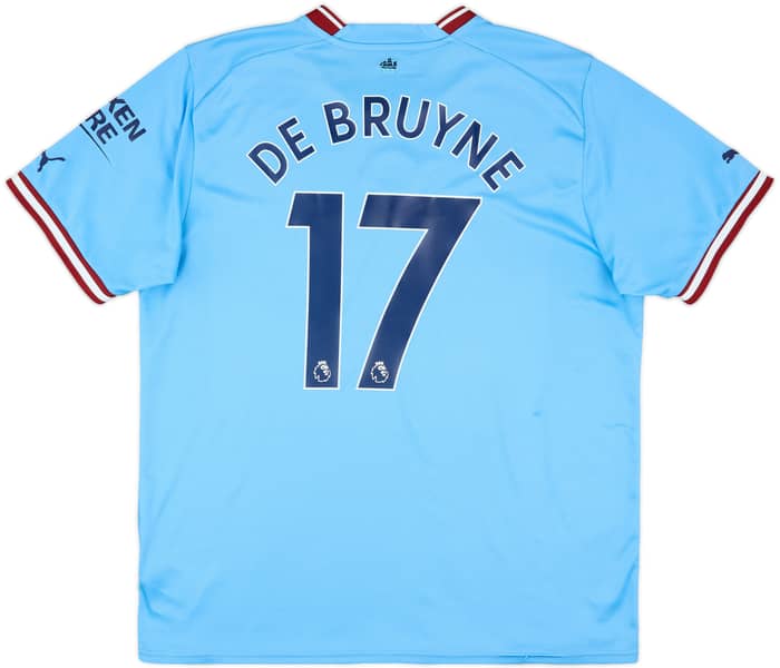 2022-23 Manchester City Home Shirt De Bruyne #17 - 9/10 - (XL)