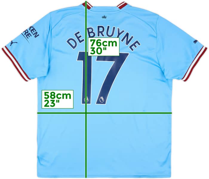 2022-23 Manchester City Home Shirt De Bruyne #17 - 9/10 - (XL)