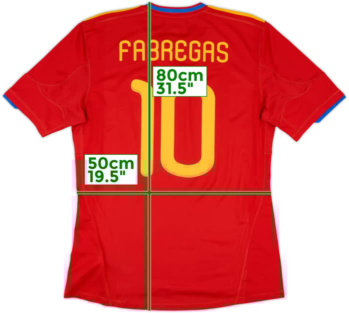 2009-10 Spain Home Shirt Fabregas #10 - 7/10 - (L)