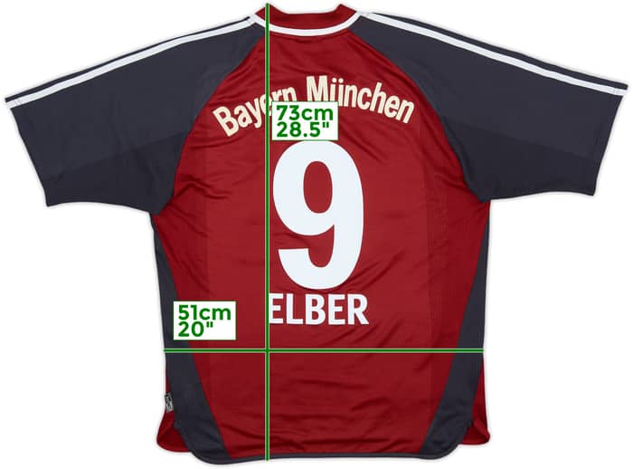 2001-02 Bayern Munich Home Shirt Elber #9 - 7/10 - (M)