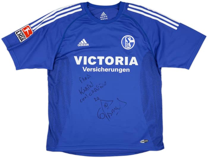 2002-04 Schalke Player Issue Signed Home Shirt Varela #10 - 8/10 - (L)