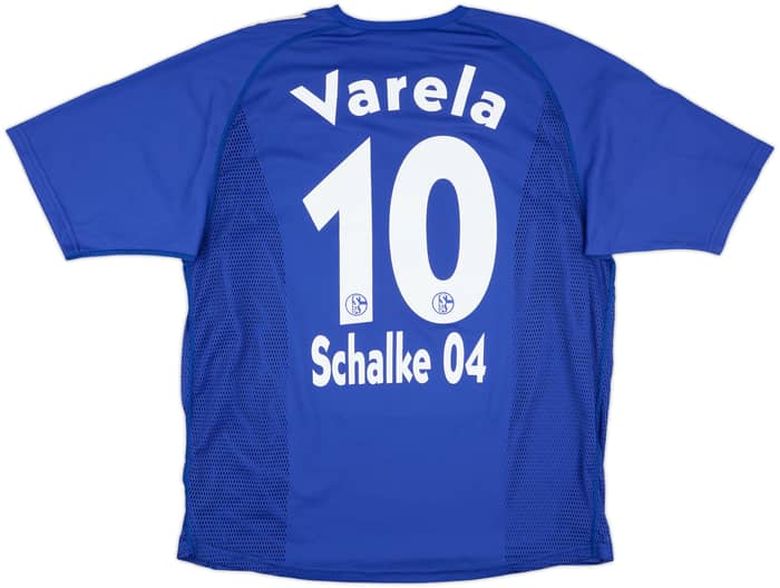 2002-04 Schalke Player Issue Signed Home Shirt Varela #10 - 8/10 - (L)