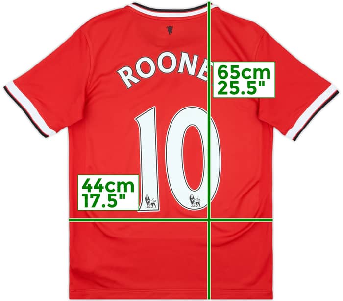 2014-15 Manchester United Home Shirt Rooney #10 - 8/10 - (XL.Boys)