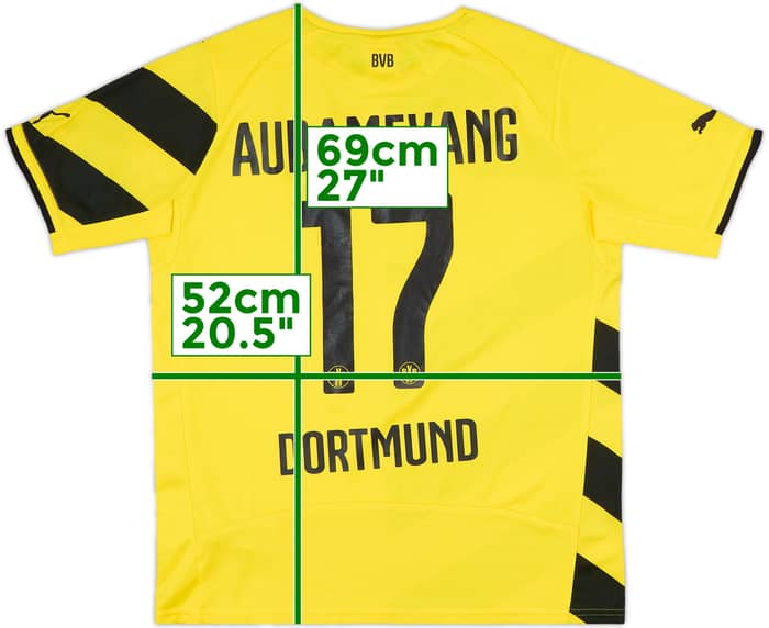 2014-15 Borussia Dortmund Home Shirt Aubameyang #17 - 8/10 - (XL.Boys)