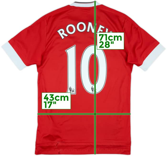 2015-16 Manchester United Home Shirt Rooney #10 - 6/10 - (XS)