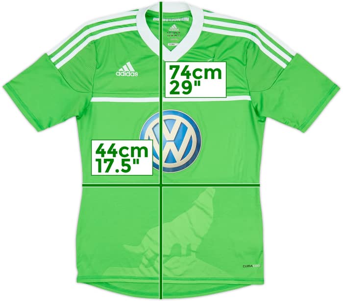2012-13 Wolfsburg Squad Signed Home Shirt - 8/10 - (S)