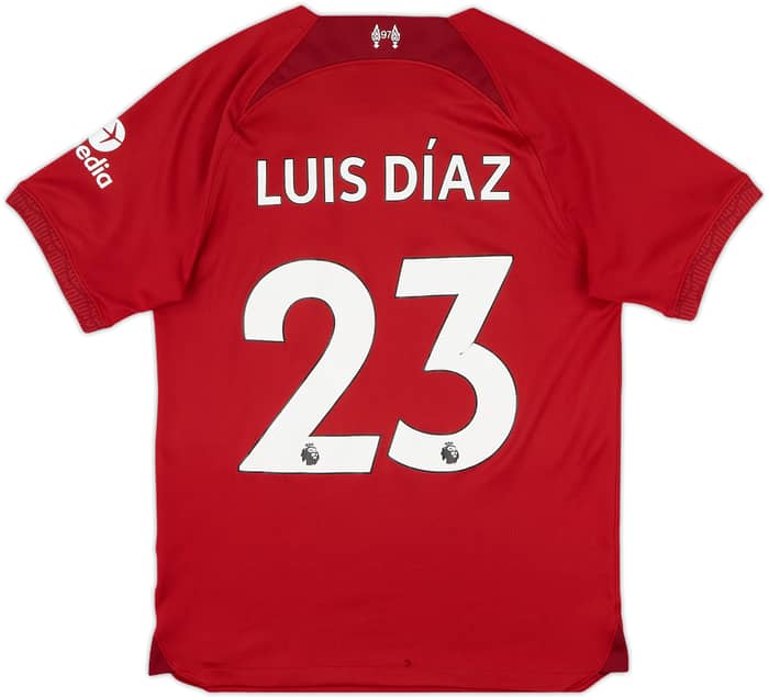 2022-23 Liverpool Home Shirt Luis Diaz #23 - 7/10 - (S)