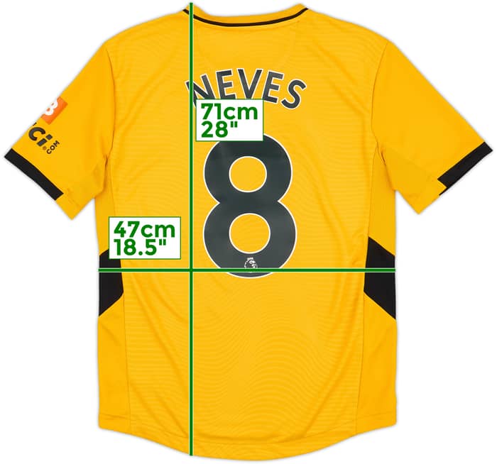 2021-22 Wolves Home Shirt Neves #8 - 7/10 - (M)