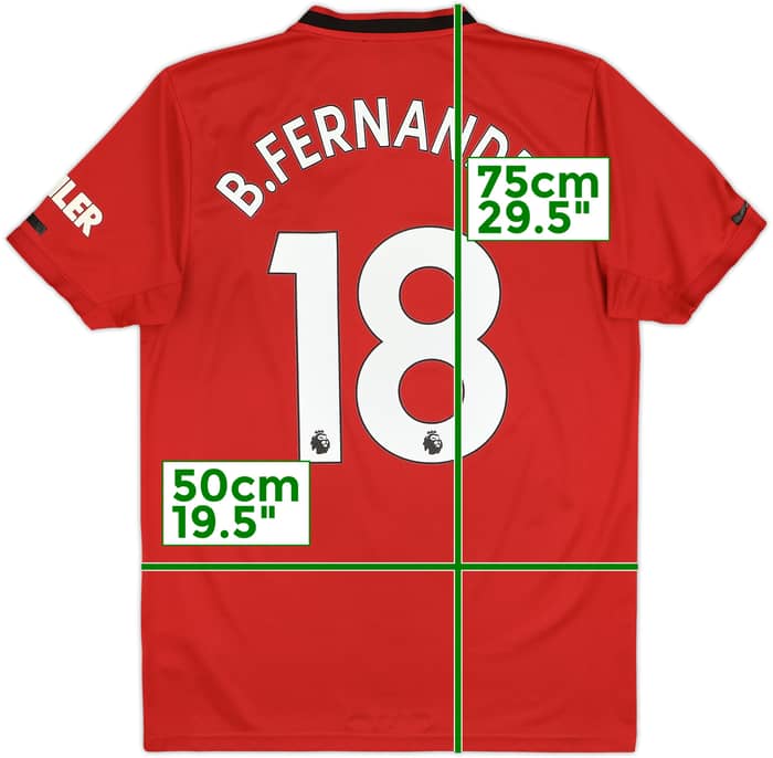 2019-20 Manchester United Home Shirt B.Fernandes #18 - 7/10 - (M)
