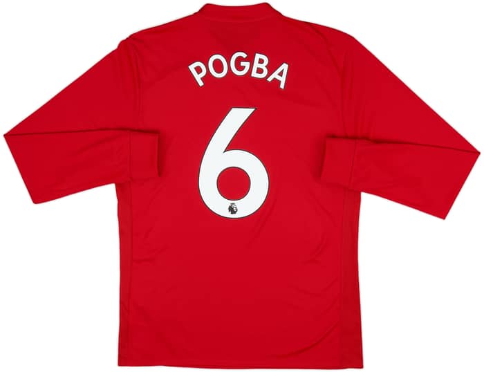2017-18 Manchester United Home L/S Shirt Pogba #6 - 9/10 - (M)