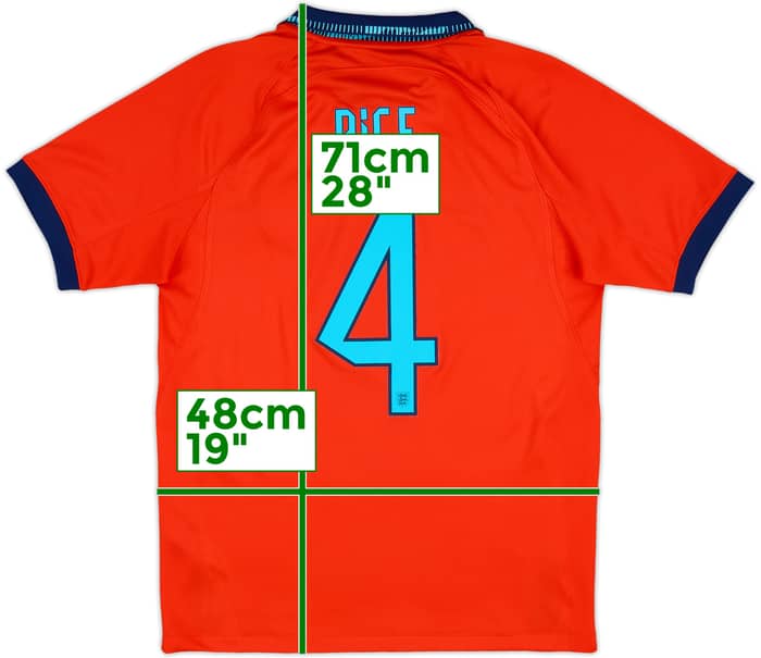2022-23 England Away Shirt Rice #4 - 8/10 - (S)