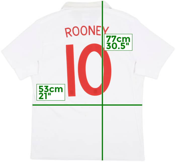 2009-10 England Home Shirt Rooney #10 - 7/10 - (L)