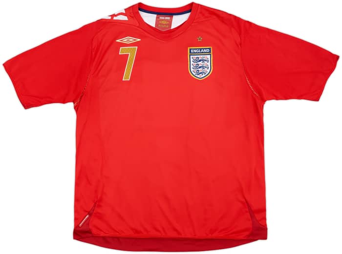 2006-08 England Away Shirt Beckham #7 - 8/10 - (XXL)