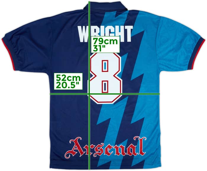 1995-96 Arsenal Away Shirt Wright #8 - 8/10 - (M)
